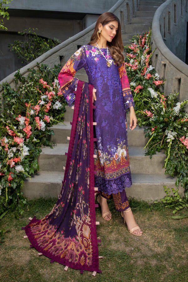 Azure Embroidered Lawn 2022 | Rosewood | Back on Demand
