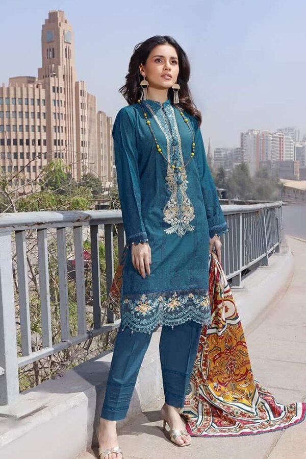 Rung Digital Embroidered Lawn’22 by Alzohaib – RDEL-22-01