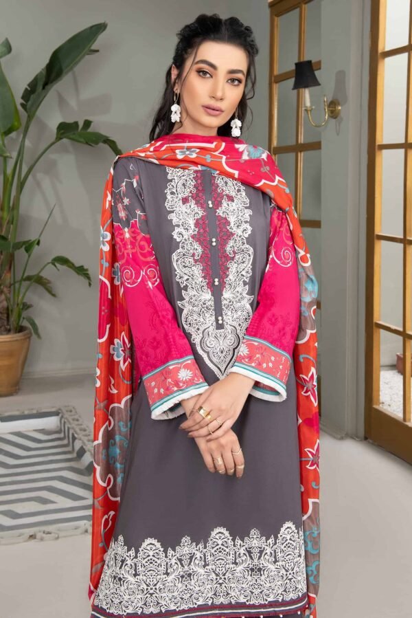 Limelight Summer Embroidered Lawn'22 | U1123SU-2Pc-GRY (SS-2059) | MAY22