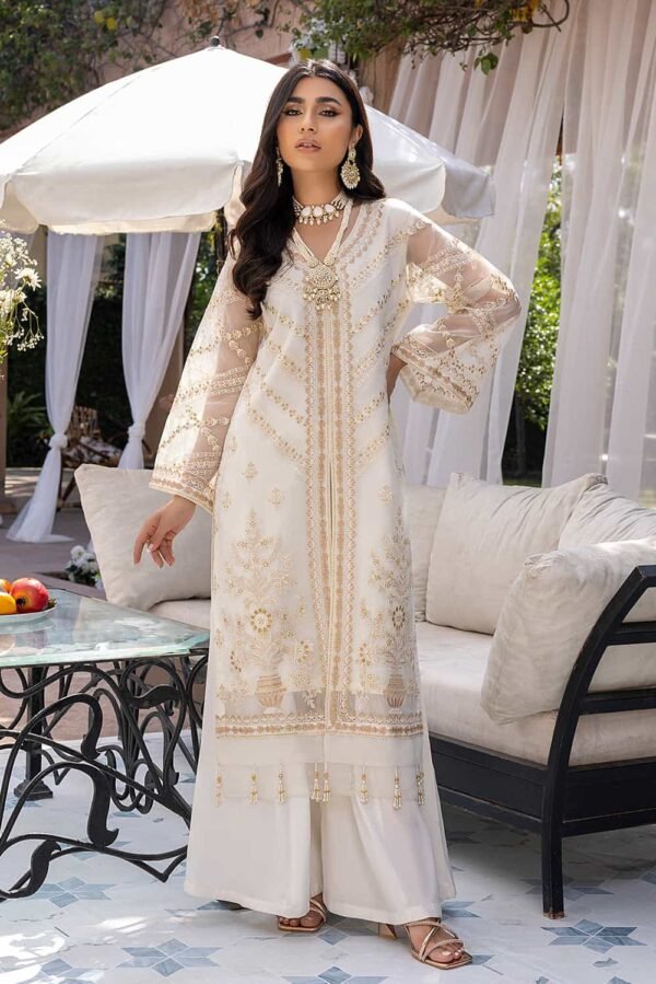 Azure Festive Formal Embroidered Kurti | Dreamy Sky (SS-2119) | MAY22